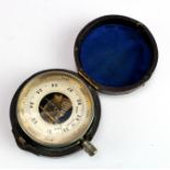 Pocket barometer, circa late 19th to early 20th century, diameter 45mm approx., contained in