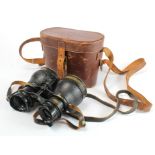 Air Ministry Ref. No. 6E 338 binoculars, contained in original AM leather case. Binoculars