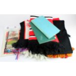 Football memorabilia- Manchester United , eleven assorted scarves and packet of memorabilia to