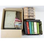 Large box with 3x old time albums with a fine mixture of North Africa / Egypt early postcards inc