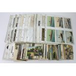 Tray of loose / in album pages, old postcards, including MLA, topo's, Shipping and Ethnic. Good