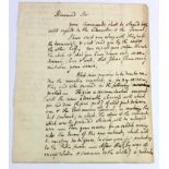 Warburton (William, Bishop of Gloucester, 1698-1779). An original double sided manuscript letter
