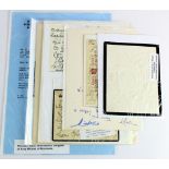 Royalty interest. A group of seven pieces of Royalty related ephemera, including a signed card by