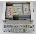 Crate containing approx 200 complete sets (not checked) in pages, some duplication, mainly G - VG