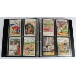 Comic postcards - good range of old cards in a binder, by Albert Carnell. (approx 128)