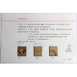 Luxemburg 1852-58 1sgr, 4 margins, fine used, 1859-63 1c pale brown, 4 margin unused, plus 3