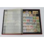 Indian States mixed lot of Feudatory States in a small red stockbook, well over 300 stamps, needs