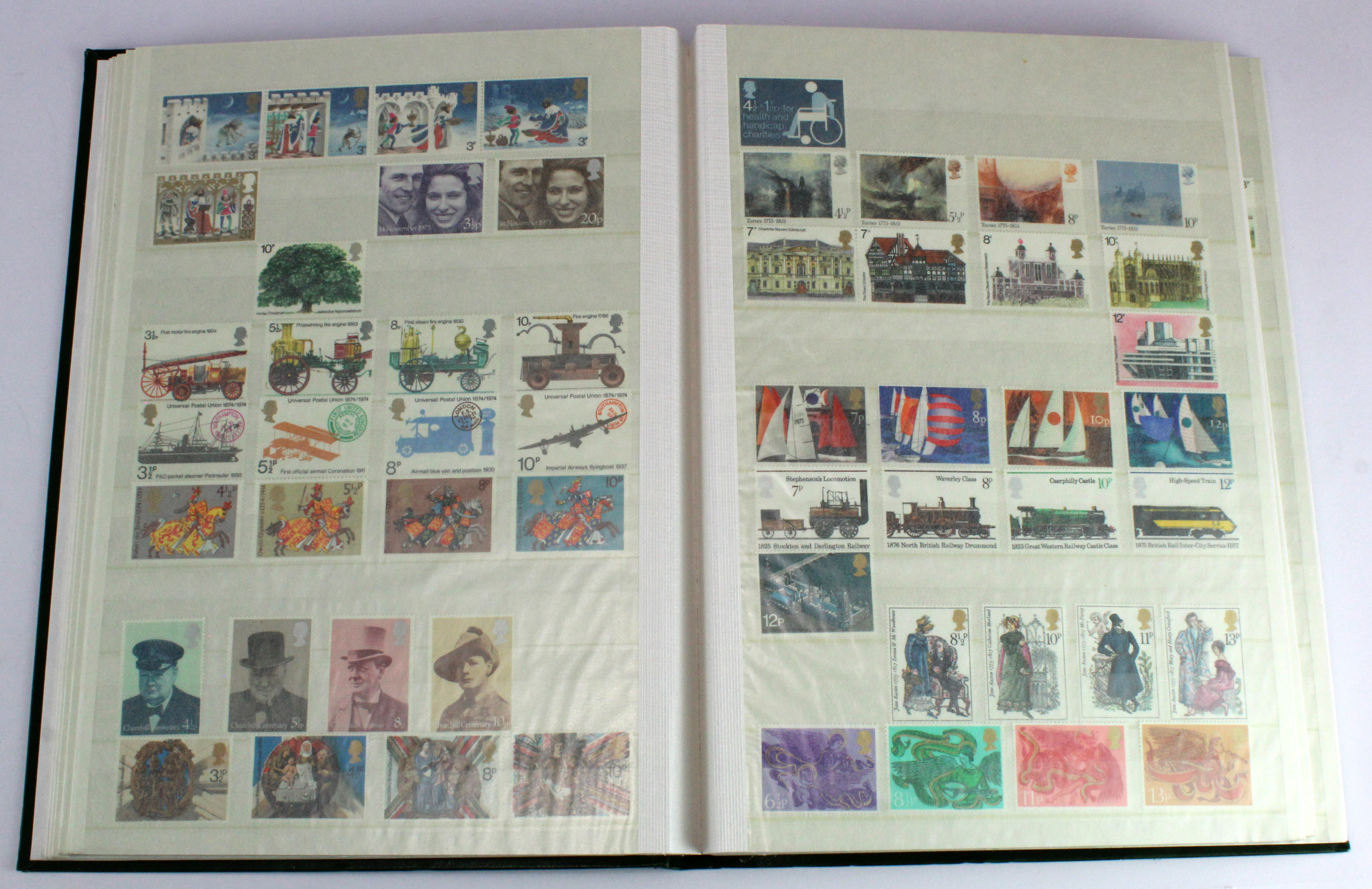 GB - collection in green s/book c1965-1991 Commems, complete unmounted mint as far as we can tell.