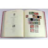 GB - red Windsor Album 1840 to 1970, unplated 1840 Penny Black with 3 margins and red MX pmk.