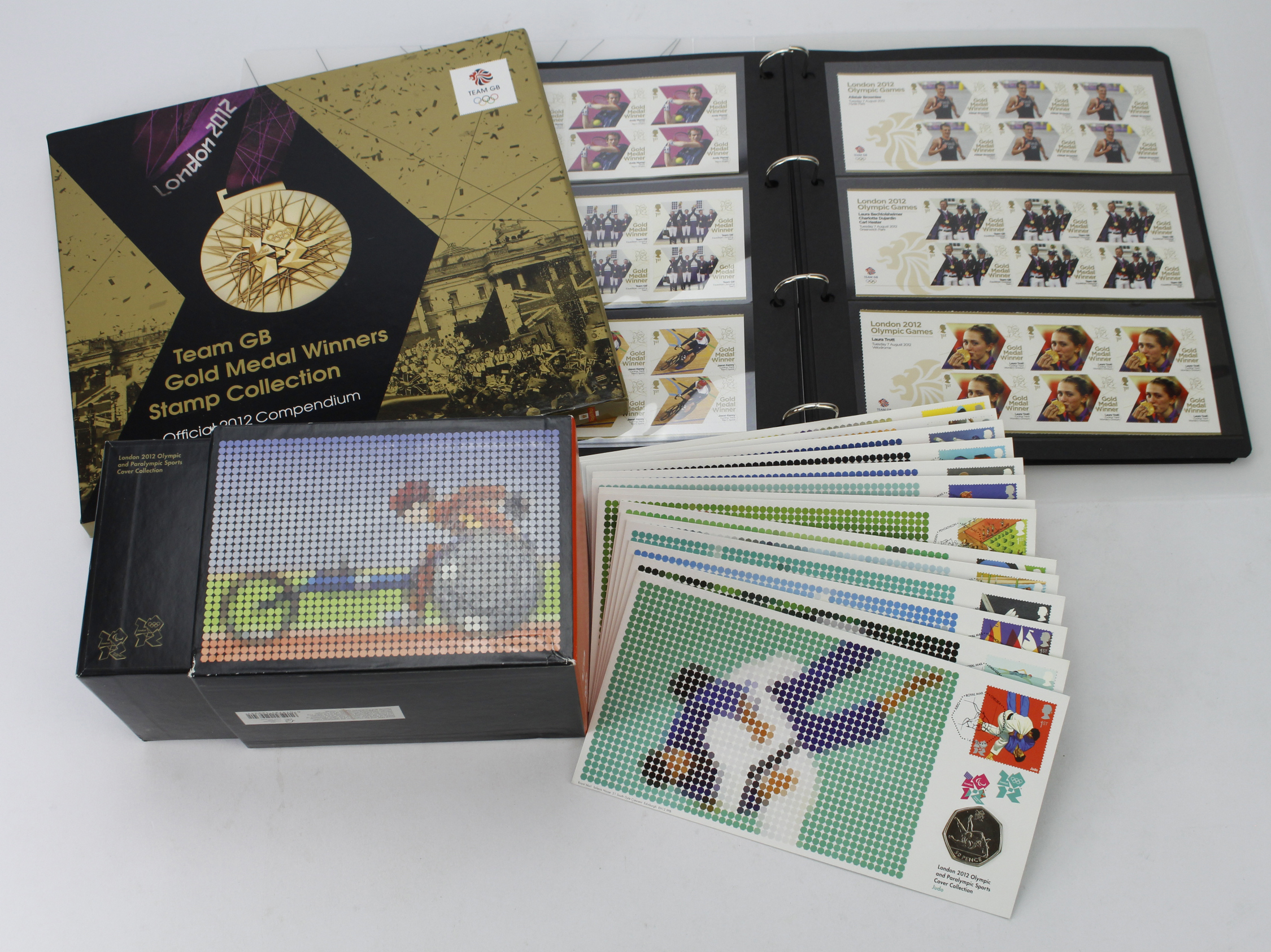 GB - 2012 Olympic Games stamps and special Coin Covers. Including London 2012 Team GB Gold Medal