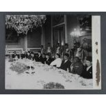 Egyptian Royal Interest: Panoramic photograph of a dinner attended by King Farouk. 42x16.8cm, by