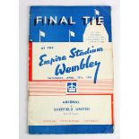 Football programme - FA Cup Final 25th April 1936 at Wembley, Arsenal v Sheffield United. Small tear