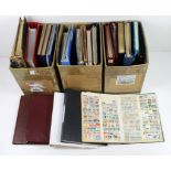 Accumulation in 3x cartons containing approx 26 stamp stockbooks, albums & binders; includes one