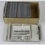 Shipping interest - a packed shoebox of postcards and a large amount of "Nautical Photo Agency"