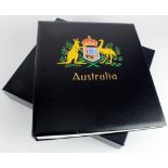 Australia in hingeless Davo album with slipcase, majority used, better items include Roo's to 5/- (