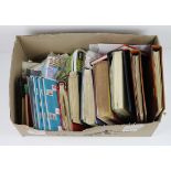 Large heavy box of all World material in several albums / stockbooks etc. Several juvenile albums,