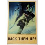 Poster WW2 - Back Them Up ! - "Hurricanes" of the Royal Air Force co-operating with the Russian