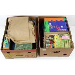 Crate containing boxes of various trade cards, mostly sorted, not checked for sets, mixed