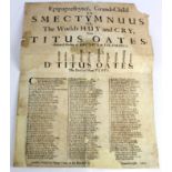 Printed broadsheet dated 1685 and printed by George Croom at the Blue-Ball, relating to Dr Titus