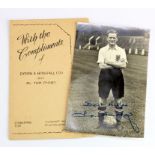 Football memorabilia- Tom Finney signed photo in original presentation wallet from Dyson and