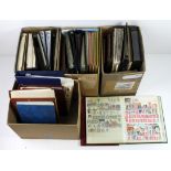 Accumulation in 4x cartons containing approx 34 stamp stockbooks, albums & binders. Includes a range