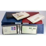 Jersey & Guernsey stamp and FDC collection in 8x albums and some loose stamps in blocks of 4 up to
