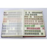 GB - large red stockbook of mint, UM and commonly used KGVI to early QE2 Wildings. Fair range of