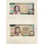 Waterlow & Sons Limited advertising note (2 pieces), multicolour design with lady and roses at left,