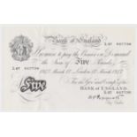 Peppiatt 5 Pounds dated 17th March 1947, serial L67 057738, London issue on thin paper, a