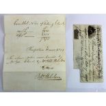 Thrapston & Northamptonshire Bank 1 Pound dated 1817, serial No. 15492 for William Johnson,