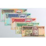 Jordan (5), 20 Dinars dated 1995, serial No. 425642, 10 Dinars dated 1996, serial No. 495124, 5