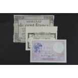 France (3), 100 francs Assignat issued 1795 (PickA78) pinholes, Fine, 25 Sols Assignat dated 4th