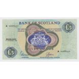 Scotland, Bank of Scotland 5 Pounds dated 1st November 1968, signed Polwarth & Letham, serial