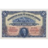 Scotland, Commercial Bank 5 Pounds dated 3rd March 1942, signed James Thomson & John Erskine, serial