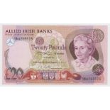 Northern Ireland, Allied Irish Banks 20 Pounds dated 1st January 1990, signed G.B. Scanlon, serial