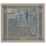 Finland 50 Markkaa dated 1922, Litt. C serial I0429458 (TBB B364d, Pick64a) about VF