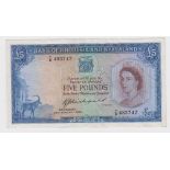 Rhodesia & Nyasaland 5 Pounds dated 25th January 1961, signed B.C.J. Richards, serial Y/8 483742 (