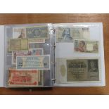 World (198), a collection in album including East African Currency Board, Tahiti, Malta, Egypt,