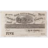 York City & County Banking Company 5 Pounds unissued 18xx, without date or signature, No. D2685