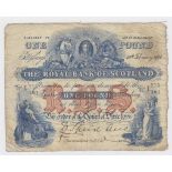 Scotland, Royal Bank of Scotland 1 Pound dated 20th February 1924, early date, signed David Speed