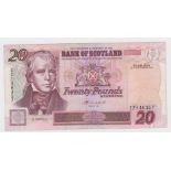 Scotland, Bank of Scotland 20 Pounds dated 24th September 2004, scarce REPLACEMENT note, serial