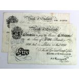 Peppiatt 5 Pounds (2), 5 Pounds dated 14th January 1936, scarcer early date with 'A' prefix,