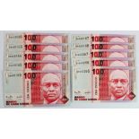 Cape Verde 100 Escudos (10) dated 20th January 1989, in 2 consecutively numbered runs (TBB B204a,