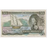 Seychelles 50 Rupees dated 1st August 1973, the famous 'SEX' note, serial A/1 192739 (TBB B124e,