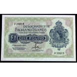 Falkland Islands 1 Pound dated 1st December 1977, scarce date, serial F20815 (TBB B213c, Pick8c)