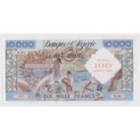 Algeria 100 Nouveaux Francs overprint on 10000 Francs dated 8th January 1958, serial R.461 487 (