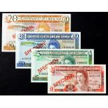 Gibraltar (4), a SPECIMEN set comprising 20 Pounds, 10 Pounds, 5 Pounds & 1 Pound issued 1975, all