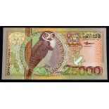 Suriname 25000 Gulden dated 2000, FIRST RUN 'AA' prefix, serial AA 571028 (TBB B539a, Pick154) about