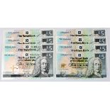 Scotland, Royal Bank of Scotland 5 Pounds (8), a collection of Commemorative issues all in