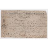 Portsmouth Naval, Military & Commercial Bank 1 Pound dated 1813, serial No. D3163 for William